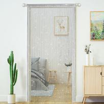 Stygos užuolaidos durims, blizgučiais, karoliukais, durų, blizgančiais karoliukais, užuolaida, atvirai spintai, skalbyklai, pakabinama, hipi, blizgančiais karoliukais, lango, mergaičių, panelė 1pc sidabras