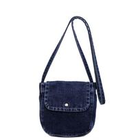 Denim Bag Women's Shoulder Bag Commuter Crossbody Bag tamsiai mėlyna spalva