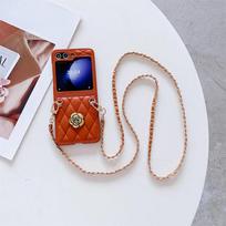 Odinis įstrižai per petį nešiojamas telefono dėklas, skirtas Samsung Galaxy Z Flip 6 5 4 3 Flip5 Flip4 Flip3 5G, su grandinėle, virvele, dirželiu, smūgiams atsparus dangtelis Galaxy Z Flip5