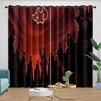 Užtamsinančios užuolaidos Anime Naruto su skylutėmis 3D spausdinta užuolaida vaikams, suaugusiems, miegamojo, svetainės namų dekoravimui W 50 x H 140cm x 2pc raudona