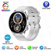 2025 Naujas GPS Sekimo Išmanusis Laikrodis Moterims AMOLED HD Ekranas Širdies Ritmas Kraujo Spaudimas BT Skambutis IP68 Vandeniui Atsparus Išmanusis Laikrodis Huawei Xiaomi Silver Silicone