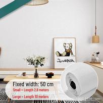 3D lipnūs vandeniui atsparūs sienų lipdukai miegamajam ir svetainei – drėgmei atspari apdaila, skirta padengti trūkumus 2.8m*50cm*2.5mm balta