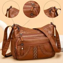 1pcs PU Leather Soft Multi-Pocket Crossbody Bag Large Capacity Minimalist Casual Shoulder Fashionable shoulder bag 27x19x13cm