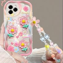 3D Gėlių Gyvūnų Dėklas Samsung Galaxy S25 S24 S23 S22 S21 Plus Ultra S20 S21 S24 FE A54 A15 S23+ S24FE 5G Telefonui Su Grandinėle Samsung S22 Ultra