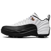 Air Jordan 12 Low Golf Taxi Unisex Krosiniai Batai Balti Metallic-Auksiniai Juodi DH4120-100 38