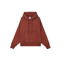 Nike Phoenix Fleece Vienspalvis su gobtuvu džemperis Laisvalaikio sportinis džemperis Moteriškas džemperis Tamsiai oranžinis DQ5859-832 XS