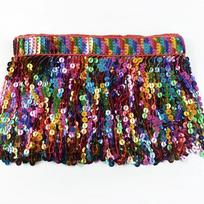 2/5 jardai Meetee 16 cm kutų nėriniai siuvimui sijonui, drabužiui, užuolaidai, juostelė, vaivorykštės blizgučių apdaila, „pasidaryk pats“ rankdarbių dekoravimo aksesuarai 2Yards raudona