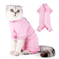 Katės sterilizacijos/kastracijos atsigavimo kostiumas - Pooperacinis apsaugos nuo laižymo augintinio drabužis M Back Length 28-35cm, Weight 7-10 jins rožinė