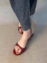 Mada 2025 Seksualūs slingback tipo moteriški aukštakulniai sandalai Atvirais pirštais bateliai Partijai Natūralios odos Vestuviniai bateliai Biurui Dydis 34-43 35 raudona