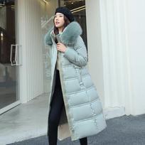 Winter Down Cotton Parkas Striukė Moteriška kailiu paminkštinta striuke M žalia