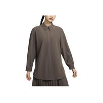 Nike Dri-Fit 24.7 Puikiai tampri Madinga Universali Polo ilgomis rankovėmis marškinė moterims Mineralinės pilkos spalvos Barokinės rudos spalvos HQ0237004 S
