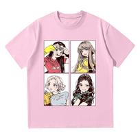 Kpop BP Šokinėjantys Marškinėliai Rožiniai Mergaičių Grupės Drabužiai Žavingi Anime Grafikos Marškinėliai Vasariniai Aukštos Kokybės Patogūs Y2K Viršūnės XS rožinė