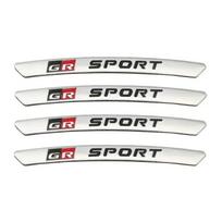 4 vnt. x Aliuminio GR Sporto Logotipas Ratlankių Lipdukai Decals For GRSPORT Emblema Ženklelis YARiS Corolla RAV4 Camry Prado Highland