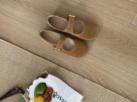 Retro minkštapėdžiai Birkenstock Doudou batai moterims, 2025 m. pavasario naujiena, sekli burna, universalūs, plokščiu padu, su sijonu, Mary Jane vienetai 35 ruda