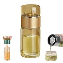 500 ml/17 oz arbatinis puodelis su infuzoriumi, dvigubo sluoksnio stiklinis kelioninis puodelis, sietelis birioms arbatos lapeliams, stiklinis puodelis