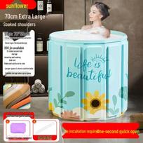 Sulankstoma izoliuota suaugusiųjų vonia - Apsauga nuo apvirtimo, paminkštinta medvilne, didelio dydžio (Mėlyna/rožinė) Cotton-Padded Thickened Tub