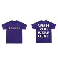 Vasaros stilingi hiphopo marškinėliai vyrams ir moterims „Cactus Jack ASTROWORLD Harajuku“ medvilniniai marškinėliai su raidėmis „WISH YOU WERE HERE“ S