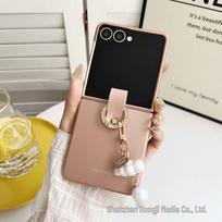 Samsung Z Flip7 Frosted Skin-Feel Case with Hand Strap - Drop-Proof Protective Cover for Flip6 Samsung Z Flip5