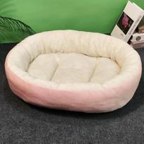 Ovali šunų kačių lova, vėsinanti vasarą ir šilta žiemą, naminių gyvūnų sofa su apverčiama pagalvėle, plaunamas vidutinio dydžio didelis šunų lovos kilimėlis su neslystančiu pagrindu S（50*40*14） žalia
