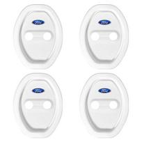 4 vnt. Automobilio stiliaus 3D silikoniniai durų užraktų dangteliai Apsauginė apdaila Ford Focus MK3 Ranger Fiesta S-Max Mondeo MK4 Kuga ford balta