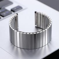 Elastingas metalinis laikrodžio dirželis Swatch laikrodžio dirželiui 18/20/22 mm išplečiamas nerūdijančio plieno laikrodžio dirželis vyrams moterims apyrankės priedai 18mm&S sidabras