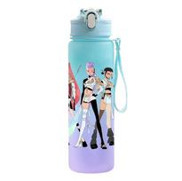 750 ml vandens buteliukas su animaciniu K-Pop Demon Hunters paveikslėliu, didelės talpos gertuvė, nešiojama lauko sportui, vaikiška dovana