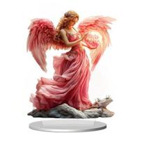 Malda Angelas Stalo Ženklas 2D Plokščias Akrilo Angelas Darbalaukio Ornamentas Stalui Lentynai Prieangis Kalėdos Namų Sodo Terasos Dekoras A