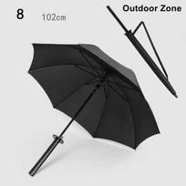 Lauko Zonos Katana Skėtis Kardas Ašmenys Japoniška Juoda Samurajaus Rankena Riteris Ninja Skėtis Katana 8 Black (Dia. 102cm)