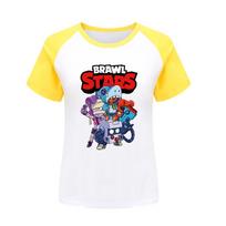 4093 Vaikų Brawl Stars Spausdinimo Raglan trumpomis rankovėmis T-shirt 100cm mėlyna