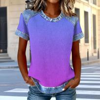 Women's Fashion Casual Letter-Printed Top L mėlyna