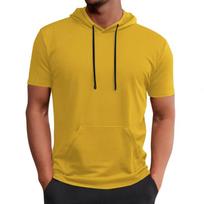 Men's Hooded Pocket Short Sleeved Casual And Comfortable Short Sleeved Top L armijos žalia spalva