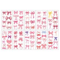 Mielas animacinis vaikų rožinis lankelis laikinas tatuiruotės lipdukas lankelio juostelės tatuiruotės lipdukas 6.8*12 (quantity: 10 pieces per set)