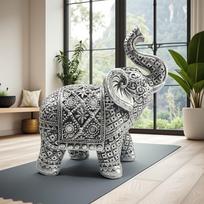 Retro Lucky Elephant Ornament for Hallway or Desk sidabras