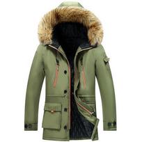 Parka Vyriški Paltai Žieminė Striukė Vyrams Lieknas Sutirštintas Kailis Su Gobtuvu Šilti Viršutiniai Drabužiai Drabužiai Vyriški Apsauginiai nuo Vėjo M žalia