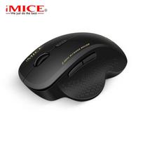 iMICE belaidė pelė Ergonomiška kompiuterio pelė PC optinė mause su USB imtuvu 6 mygtukai 2,4 GHz belaidės pelės 1600 DPI nešiojamam kompiuteriui juoda