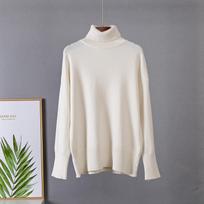 „Hirsionsan Turtle Neck“ kašmyro spalvos žieminis megztinis moteriškas 2021 m. Elegantiškas storas šiltas moteriškas megztas megztinis laisvas paprastas trikotažo džemperis one size balta