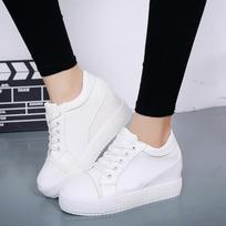 Juodos ir baltos paslėptos pleišto kulno šlepetės Laisvalaikio batai Wedge High Platform Batai Moteriški Moteriški batai su aukštakulniais sportbačiai 40 balta