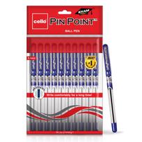 10 X Cello Pinpoint plono rašymo tušinukas, mėlynas rašalas, 0,5 mm galiukas 10 X Cello