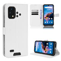 Magnetinis apverčiamas deimantinio grūdelio odinis telefono dėklas, skirtas Bison X10G X10S NFC X10 Pro piniginės kortelės lizdas Minkštas silikoninis telefono dangtelis, skirtas Umidigi A11 Pro Max A11S For Umidigi A11S balta