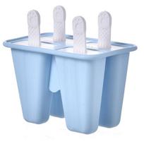 Popsicle formelės Astravo formelės Silikoninės Leduko formelės Be BPA Daugkartinio naudojimo Lengvai atleidžiamos ledo formelės 4 Cavities mėlyna