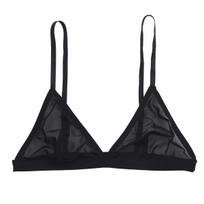 Moteriškos, seksualios, permatomos liemenėlės Viršutinės permatomos tinklinės trikampės bralette be pamušalo liemenėlės Moteriški apatiniai Naktiniai drabužiai XXL juoda