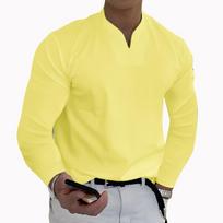 Didelio dydžio 5XL vyriški elegantiški polo marškinėliai 2022 m. ilgomis rankovėmis vienspalviai kišeniniai marškinėliai vyriški megztiniai Seksualūs vyriški kasdieniai drabužiai S geltona