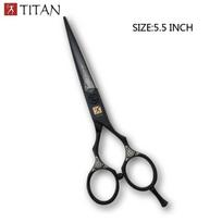 TITAN Kirpyklos Žirklės Profesionalus Kirpėjas Plaukų kirpimas Pjovimas Retinimas Šlytis Japan 440c Nerūdijantis plienas 5.5inch juoda