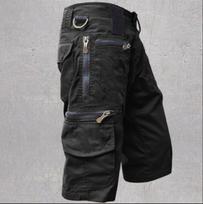 Capris vyriškos laisvo kirpimo vasarinės laisvalaikio kelnės Multi Bag Pure Cotton Work šortai 5XL juoda