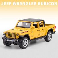 1/32 mastelio Jeep Wrangler Gladiator pikapas, lydinio automobilio modelis, metalinės žaislinės visureigės transporto priemonės su garsu ir šviesa, kolekcijos dovana vaikams 1/32-17x6x5.5cm geltona