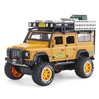 1:28 „Camel Trophy Defender“ lydinio liejiniai žaislai Automobilių modeliai, metalinės žaislinės transporto priemonės su atsitraukimo funkcija Šviesos ir garso kolekcijos Dovanos 1/28-18.6x11.2x8.6cm geltona