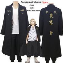 Anime Tokyo Avengers Ryuguji Kente Cosplay kostiumai Manjiro švarkas, viršutinės kelnės juodos komandos uniforma uniforma kostiumas suaugusiems Helovino komplektai XXL