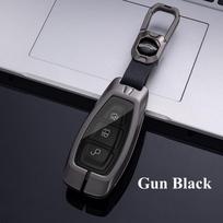 Cinko lydinio automobilio raktų dėklo dangtelis, skirtas Ford Fiesta Focus Mondeo Ecosport Kuga Fob nuotolinio rakto dėklo apsaugai priedai laikiklis Shell raktų pakabukas juoda