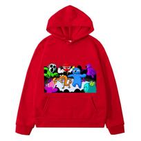 Rainbow Friends Hoodies vaikiški rūbai mergaitėms berniukams Megztiniai anime gobtuvai y2k sudadera Fleece megztinis Kasdieniai vaikų drabužiai 130 raudona