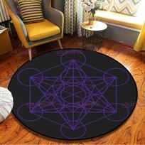Geometriniai simboliai Gyvybės gėlė Apvalus kilimėlis Šventas Dvasinis Prie lovos Miegamojo Neslystantis grindų kilimėlis Namai Svetainės dekoro kilimėlis Diameter 60cm